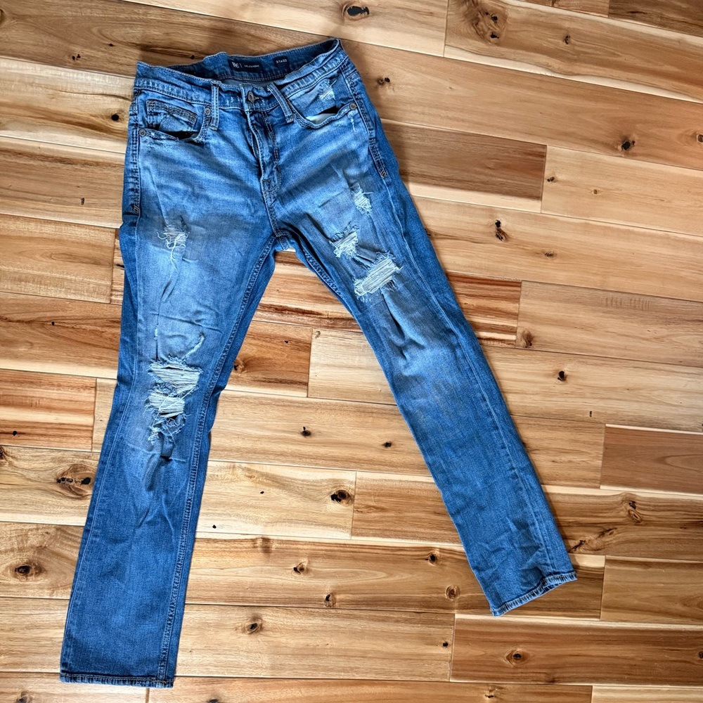 BKE Jake Straight Men's Straight Jeans in Distressed